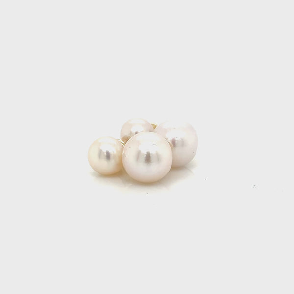 9ct Yellow Gold Freshwater Cultured Pearl 2 Stone earrings