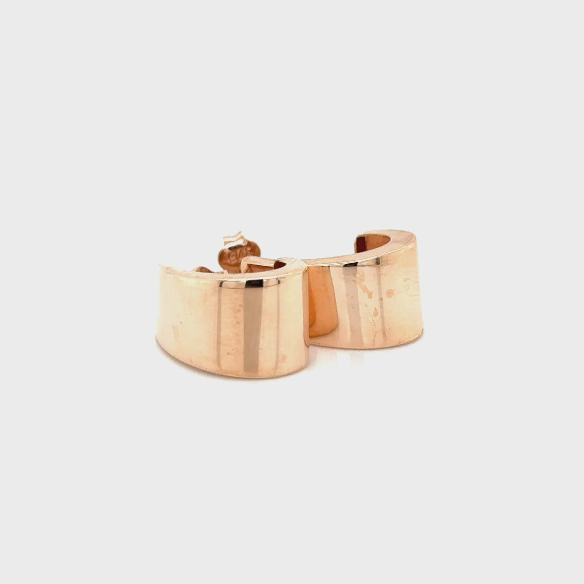 9ct Rose Gold Flat Tapered 1/2 Hoop