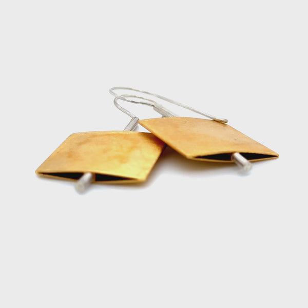 Zaremski Gold Plated Square Earrings