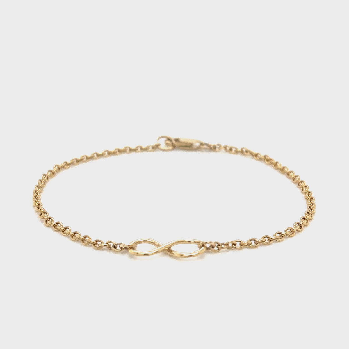 9ct Yellow Gold Infinity Bracelet