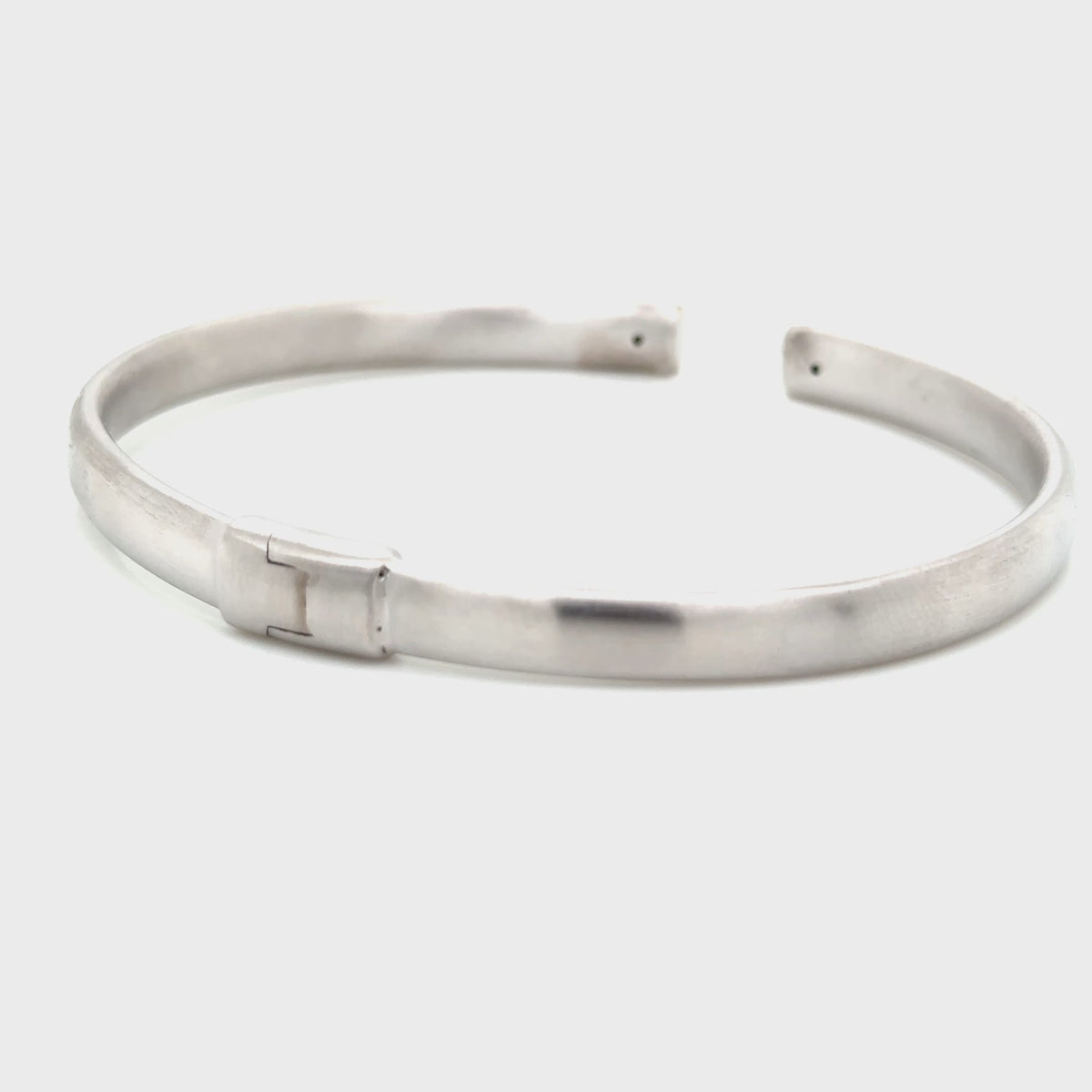 Aquaforte Silver Brushed Hinged Bangle