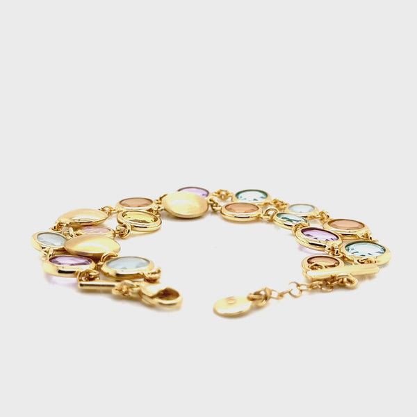 Aquaforte Gold Plated Pastel Coloured Bracelet