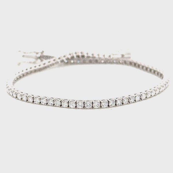 18ct White Gold Lab Grown Diamond Line Bracelet 2ct