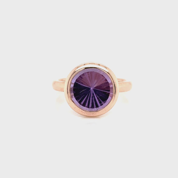 9ct Rose Gold Amethyst Ring