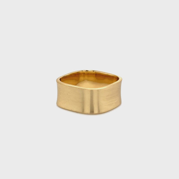 Aquaforte Gold Plated Square Ring