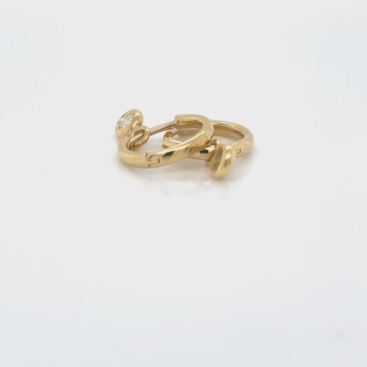18ct Yellow Gold Bezel 3.8mm 0.12ct Diamond Drop Earrings