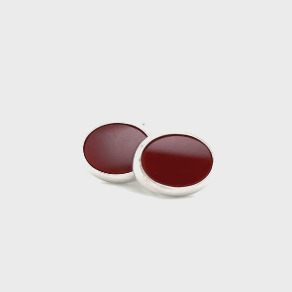 Sterling Silver & Cornelian Cufflinks