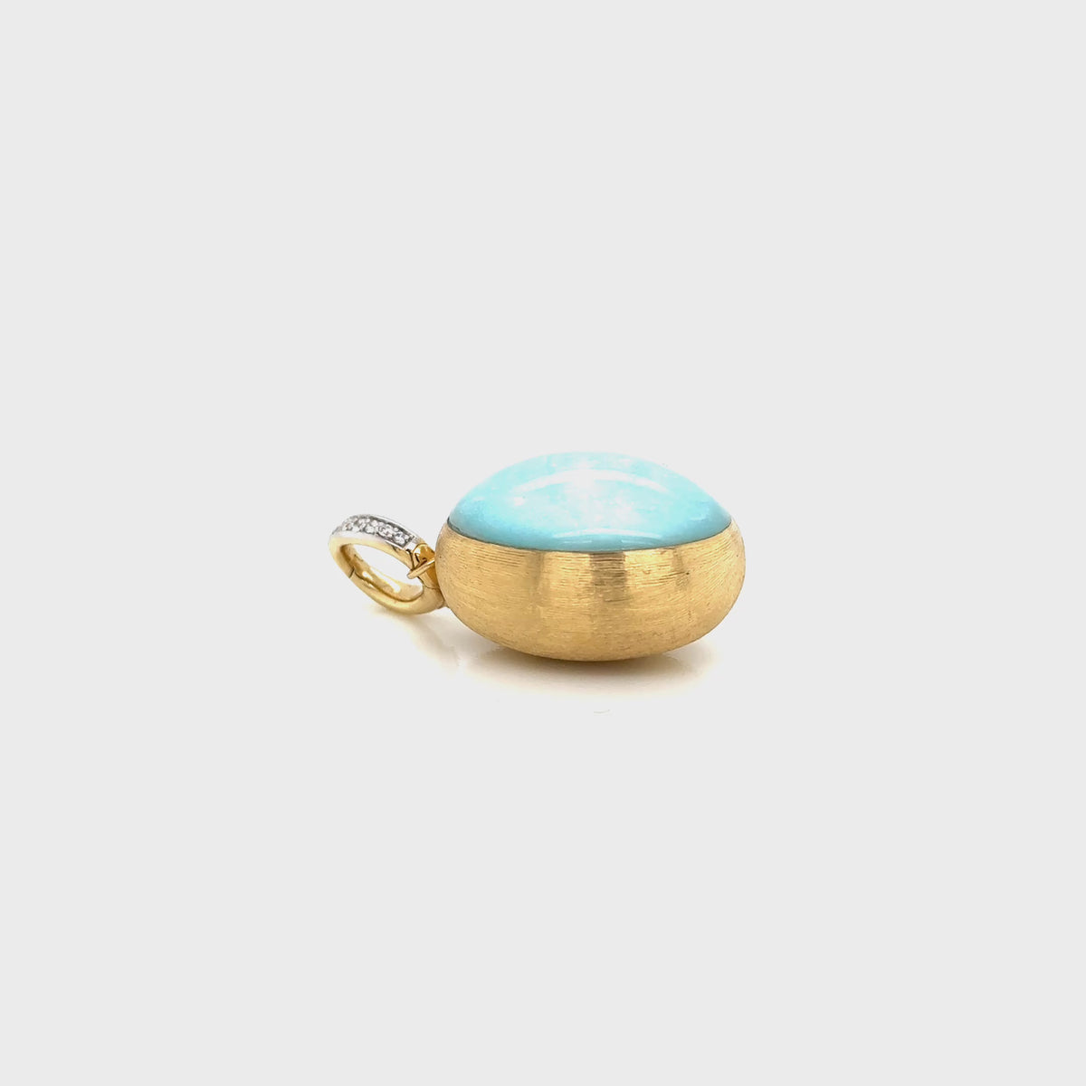 Nanis 18ct Yellow Gold Amazonite and Diamond Boules Pendant