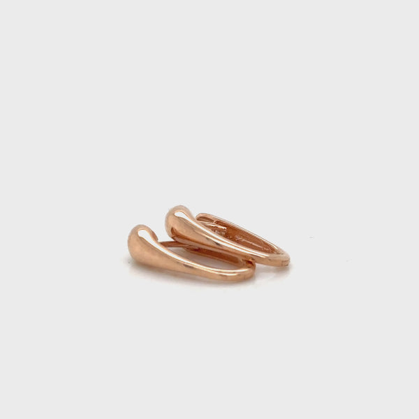 9ct Rose Gold Pol Tapered Huggy Earrings