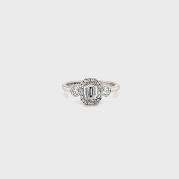 18ct White Gold Cushion Diamond Ring