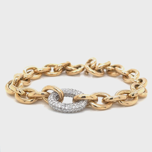 18ct Yellow Gold Lab Grown Diamond Line Bracelet