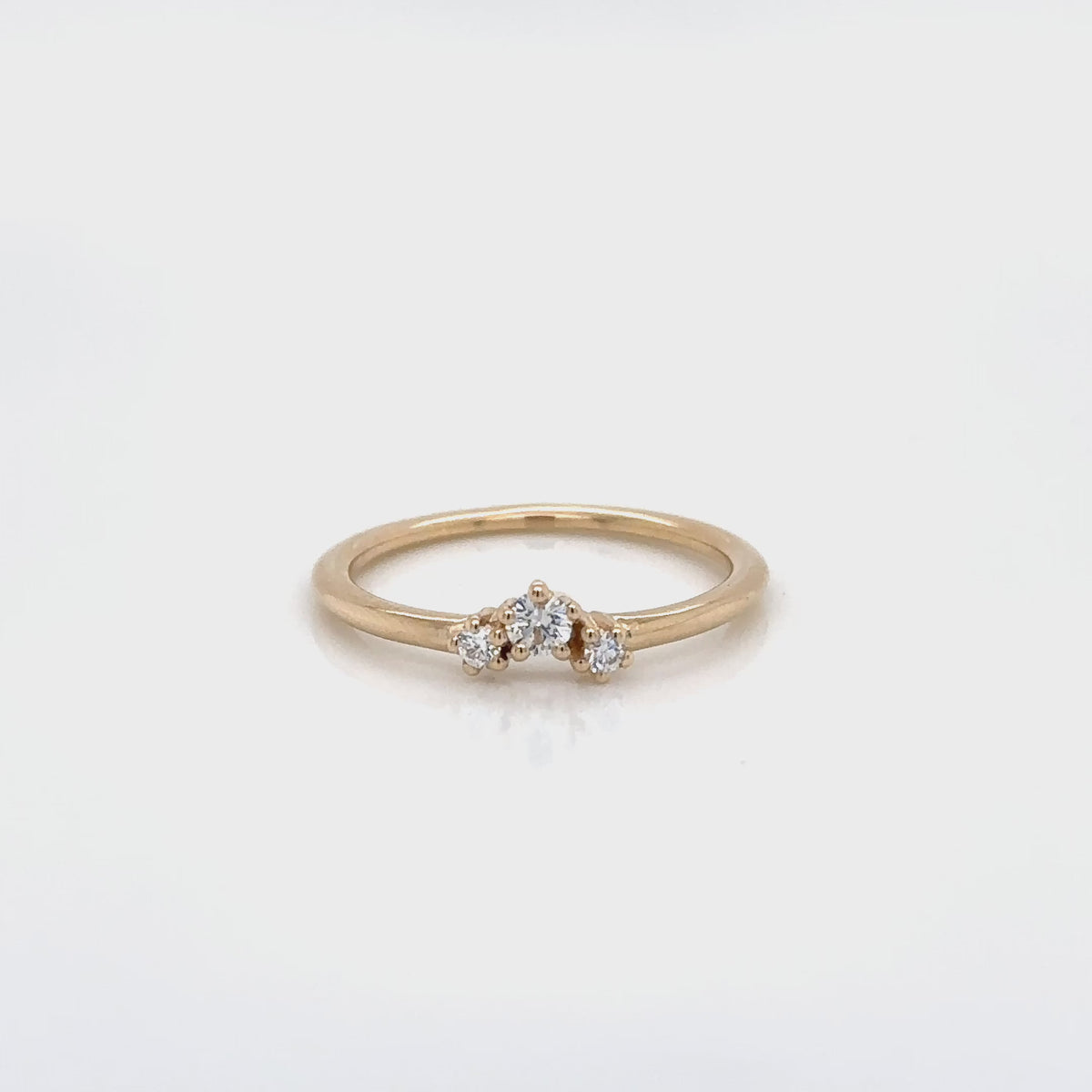 14ct Yellow Gold Sparkle 3 0.12ct Diamond Stone Ring