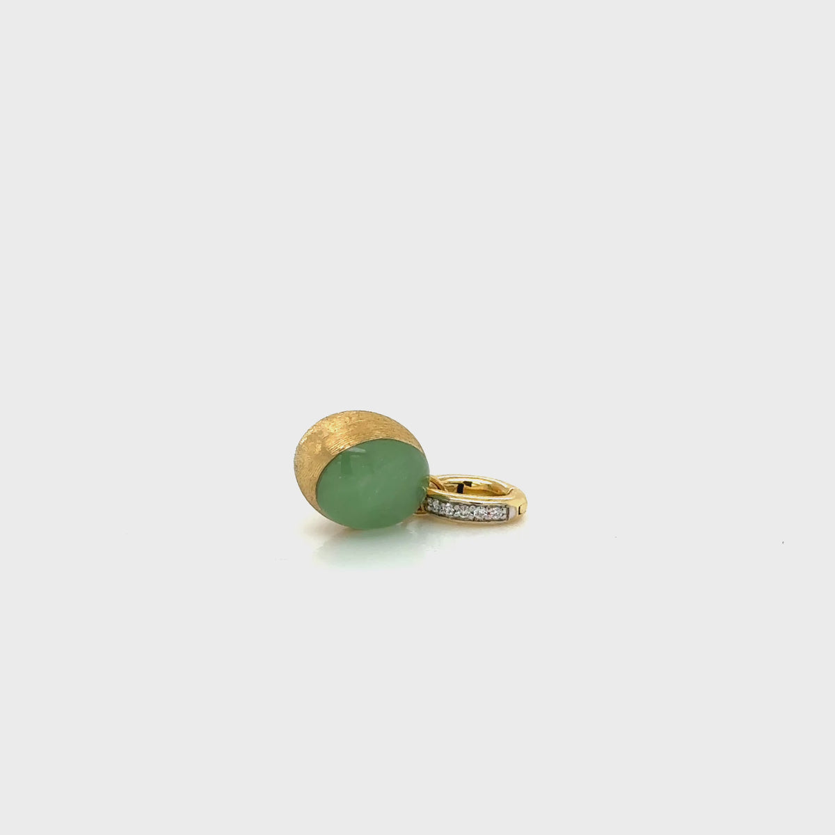 Nanis 18ct Yellow Gold Jadeite and Diamond Boules Pendant