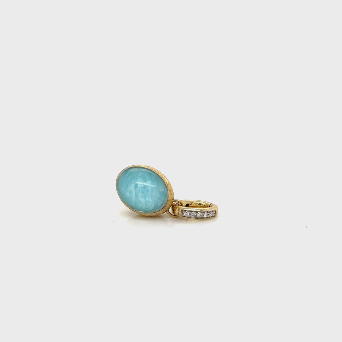 Nanis 18ct Yellow Gold Amazonite and Diamond Boules Pendant
