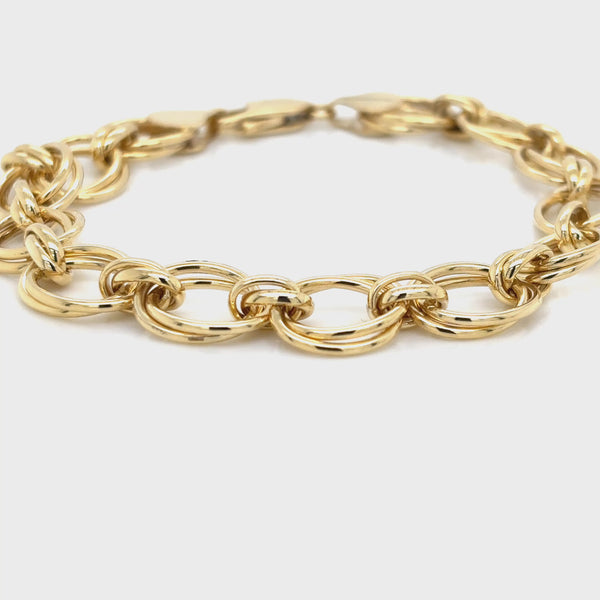 9ct Yellow Gold 10mm Oval Fancy Bracelet