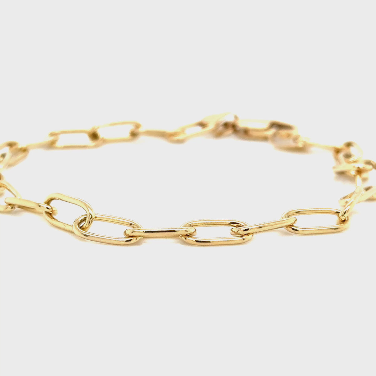 9ct Yellow Gold Paper Link Bracelet 7.5 inch