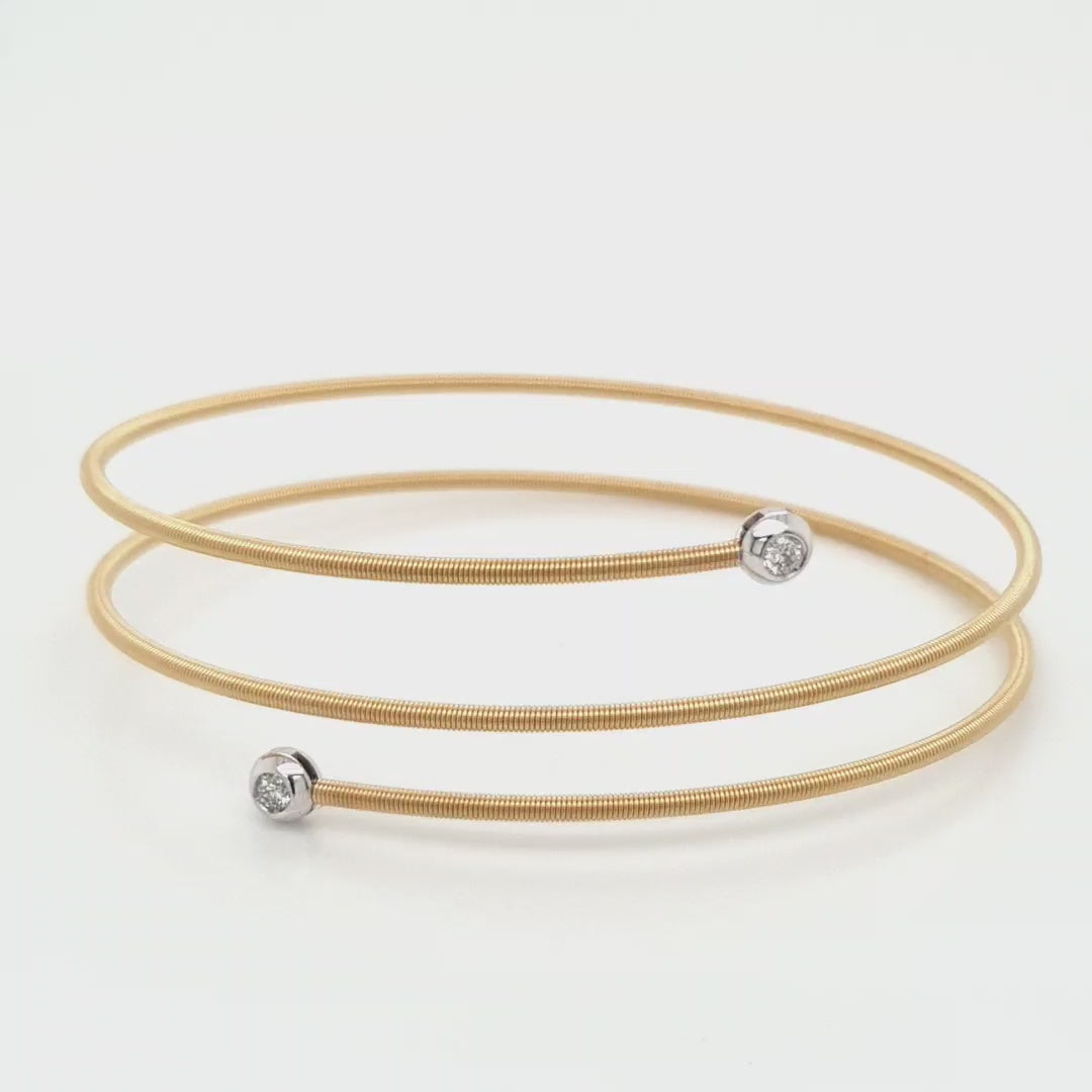 18ct Yellow Gold Flex Diamond Bangle