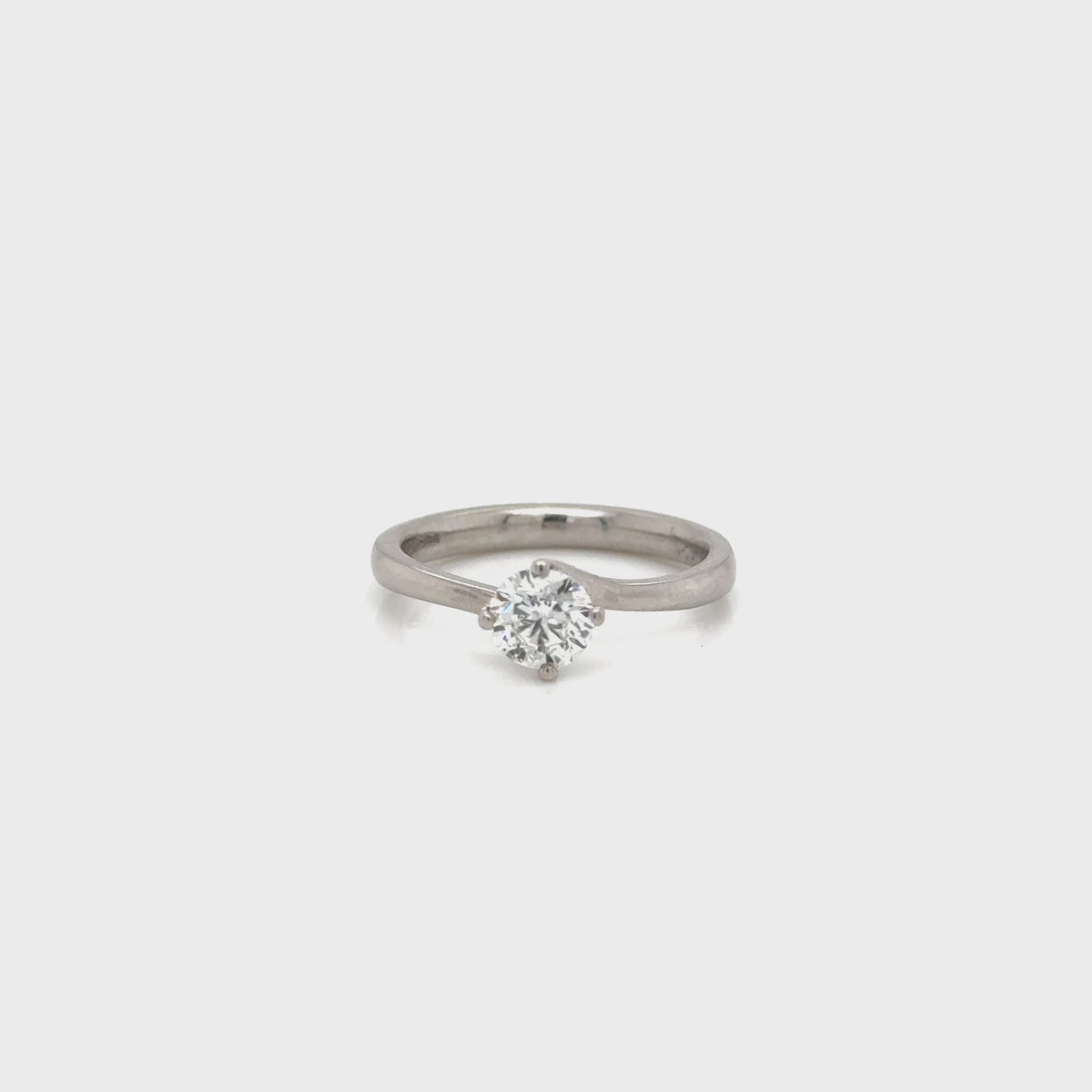 Platinum Twist Natural Diamond Solitaire Ring 0.70ct