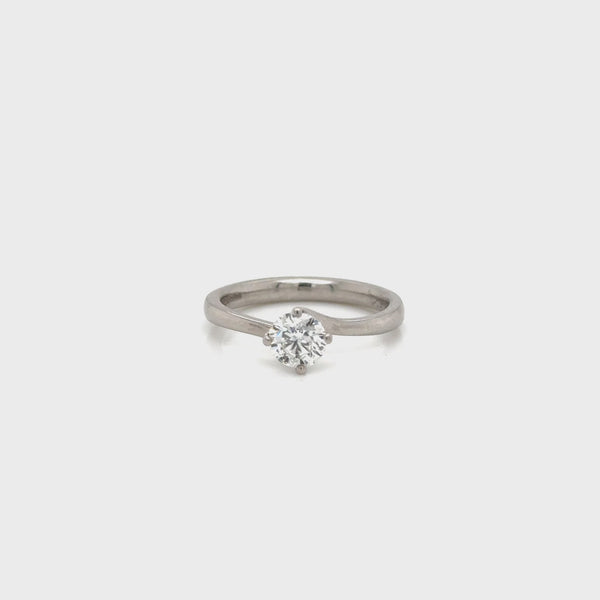 Platinum Twist Natural Diamond Solitaire Ring 0.70ct