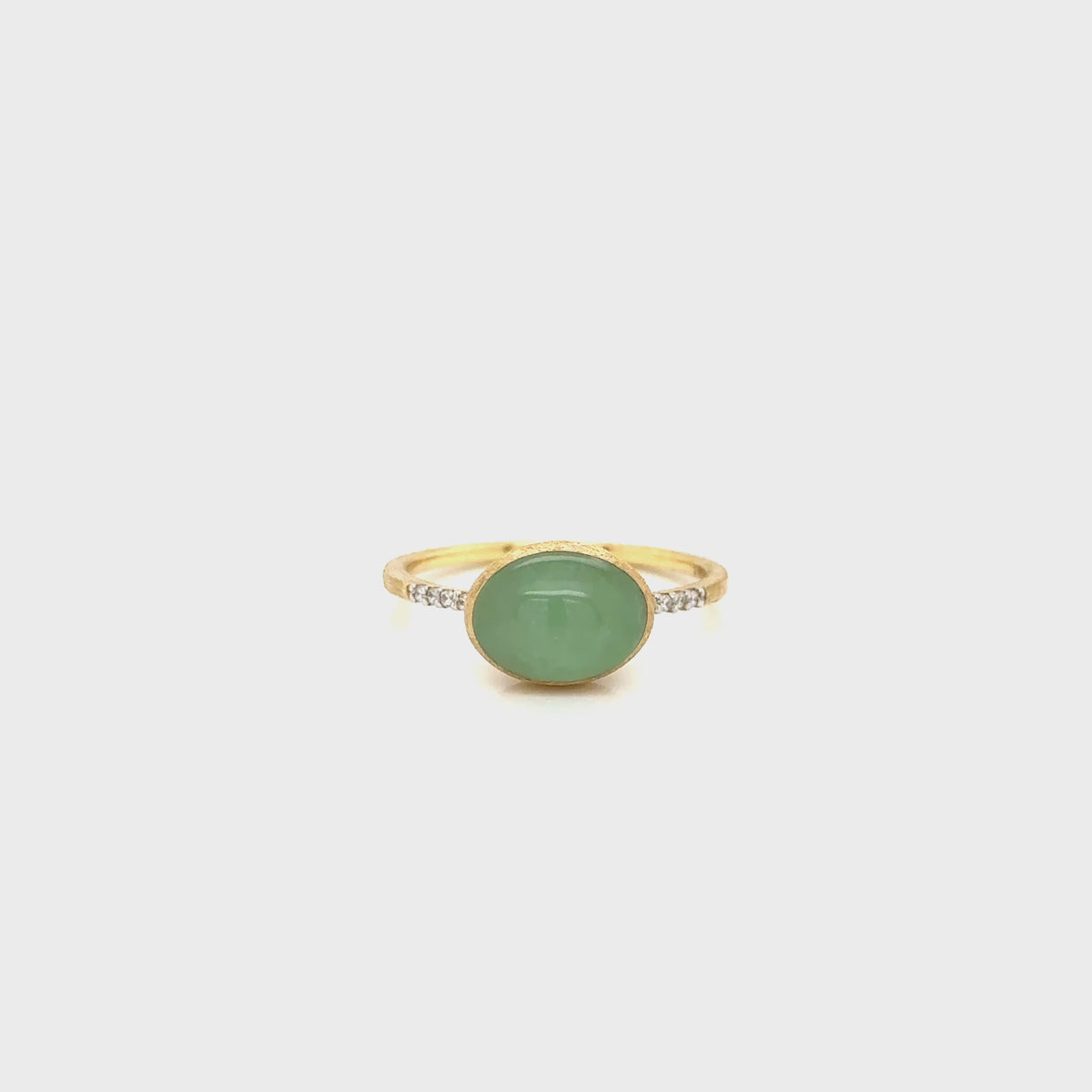 Nanis 18ct Yellow Gold Jadeite and Diamond Ring