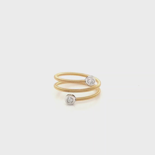 Yellow Gold with Diamond, spring ring