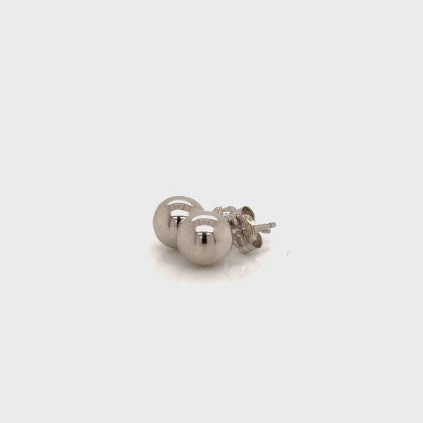 9ct White gold Ball Studs 7mm earrings