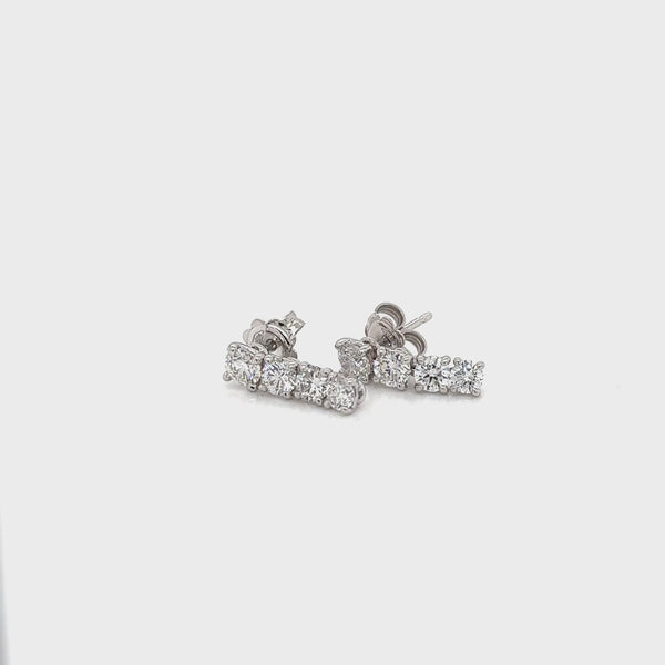 18ct White Gold 4 Stone Drop Earrings with Lab Grown Diamonds