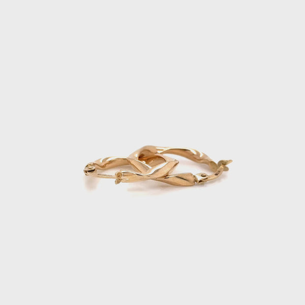 9ct Yellow Gold Twist hoops