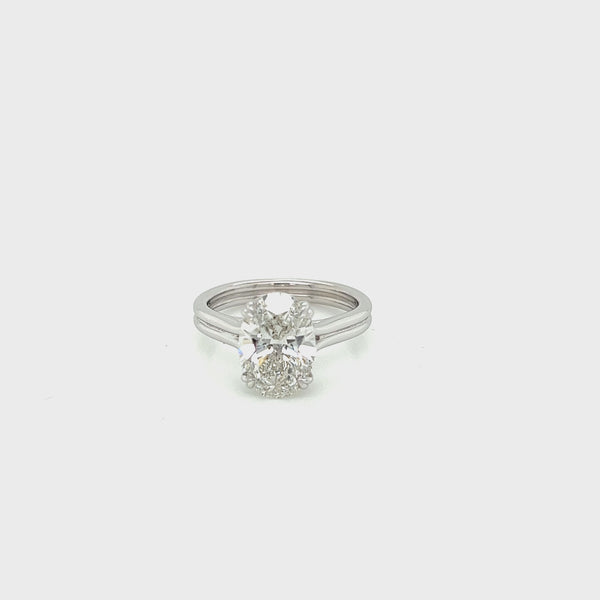 3ct Oval LG Diamond Set in 18ct White Gold Mount