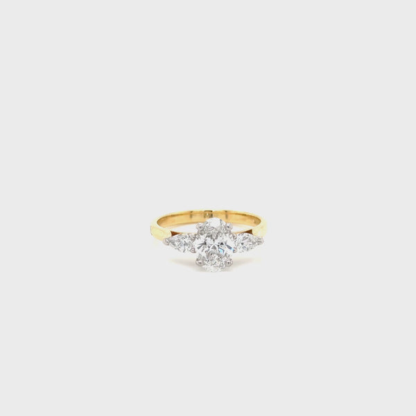 18ct Yellow Gold and Platinum Lab Grown Diamond Ring