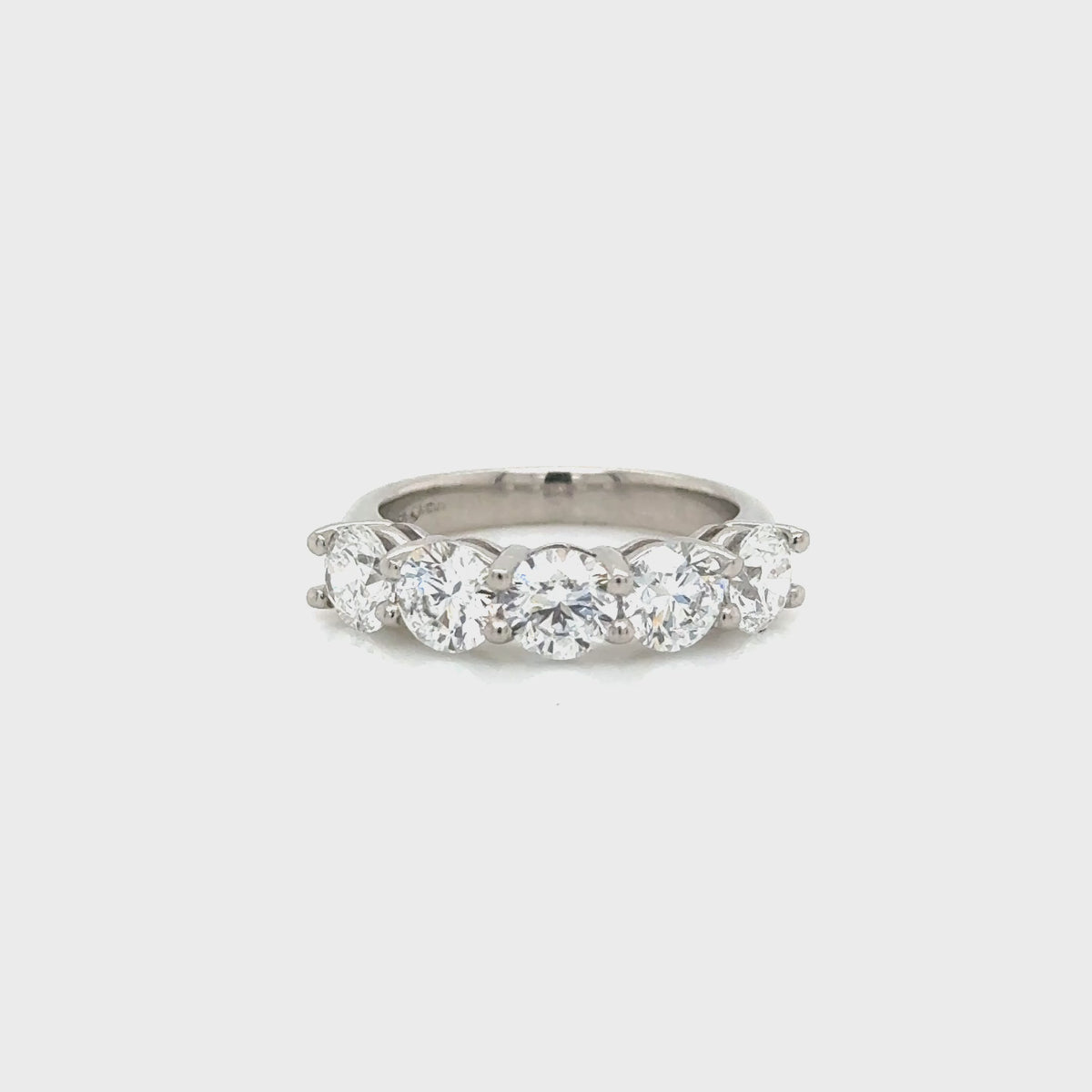 Platinum Lab Grown Diamond 5 Stone Ring 2.55ct