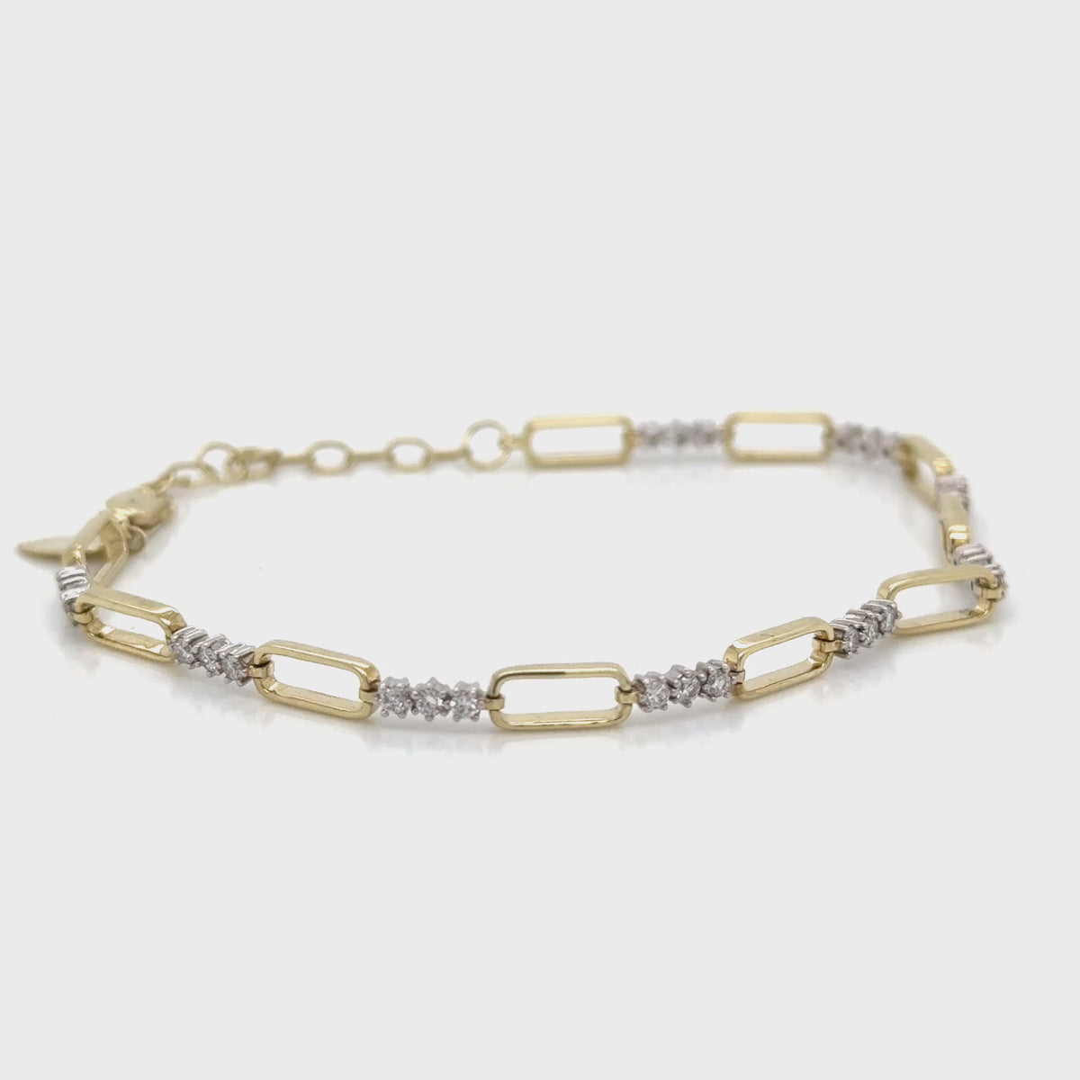14ct Yellow Gold and Diamond Bracelet