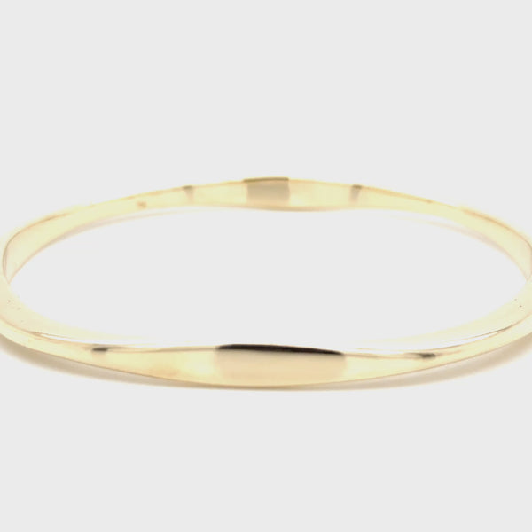 9ct Yellow Gold Handmade ESL Curve Bangle