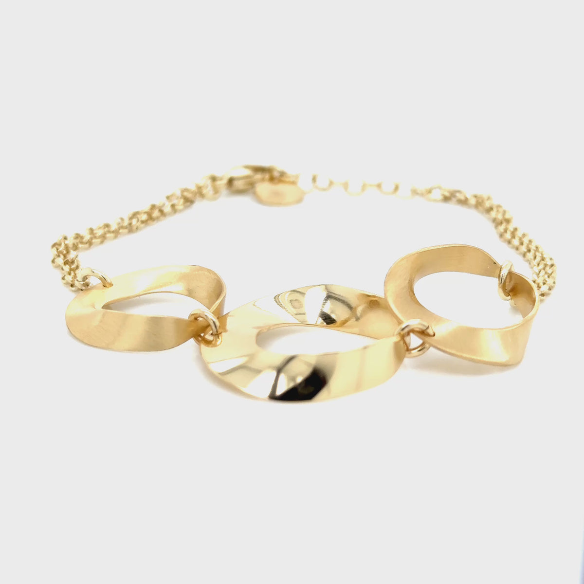 Aquaforte Gold Plated Circle Chain Bracelet