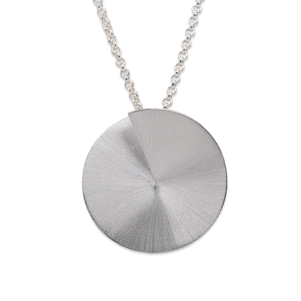 Brushed Silver Circular Pendant
