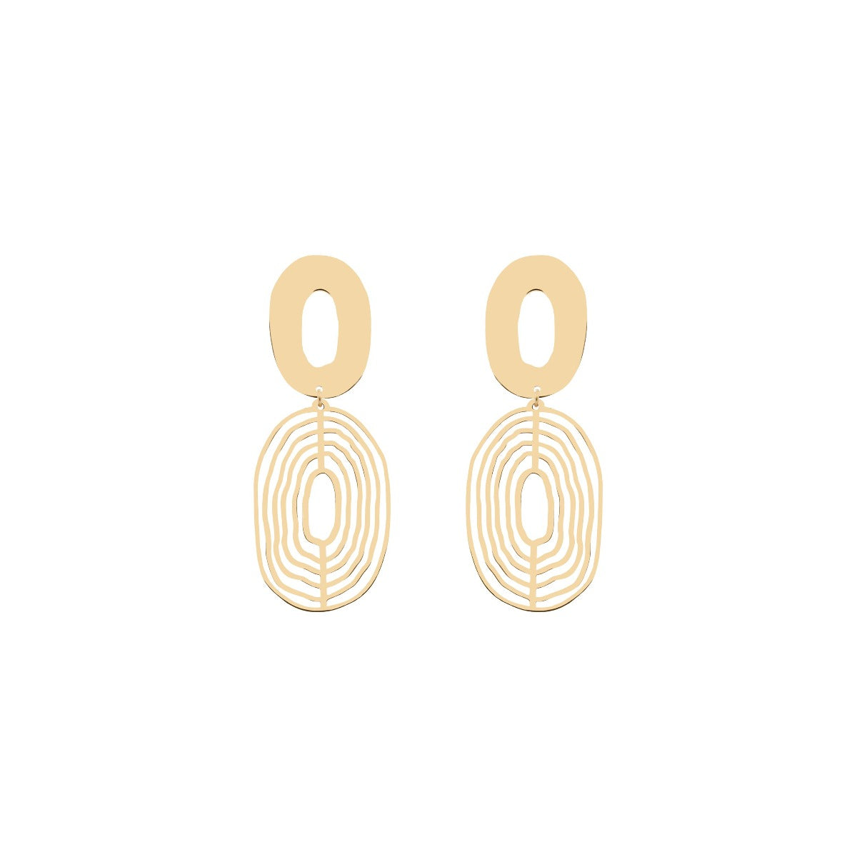 9ct Yellow Gold Swirl Drop Earrings