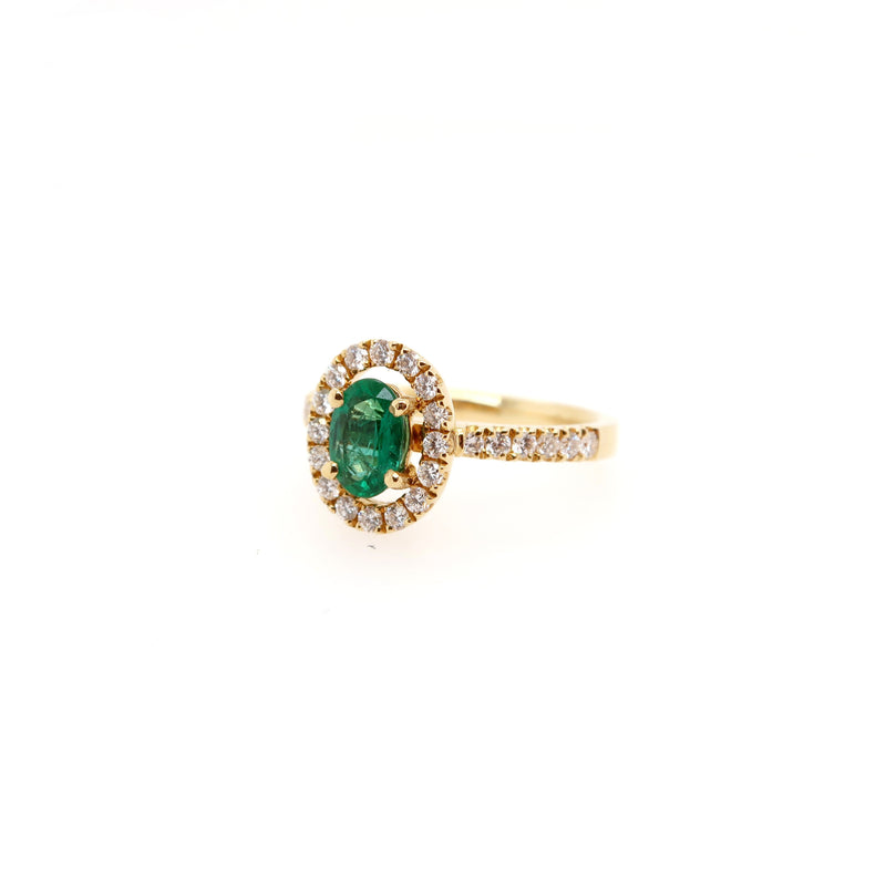Emerald and Diamond Gold Ring