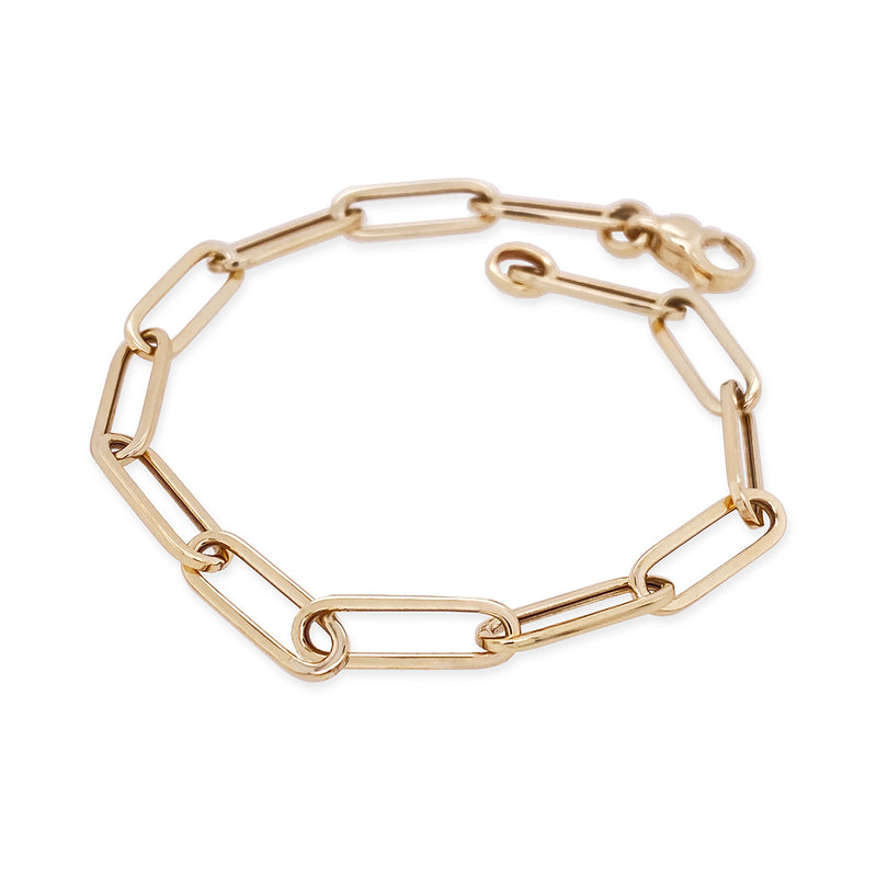 Gold Rectangular Linked Bracelet
