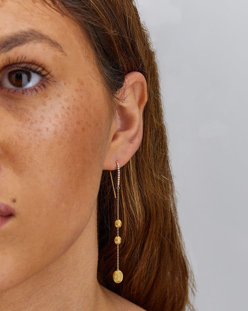 Nanis 18ct Yellow Gold Drop Diamond Earrings