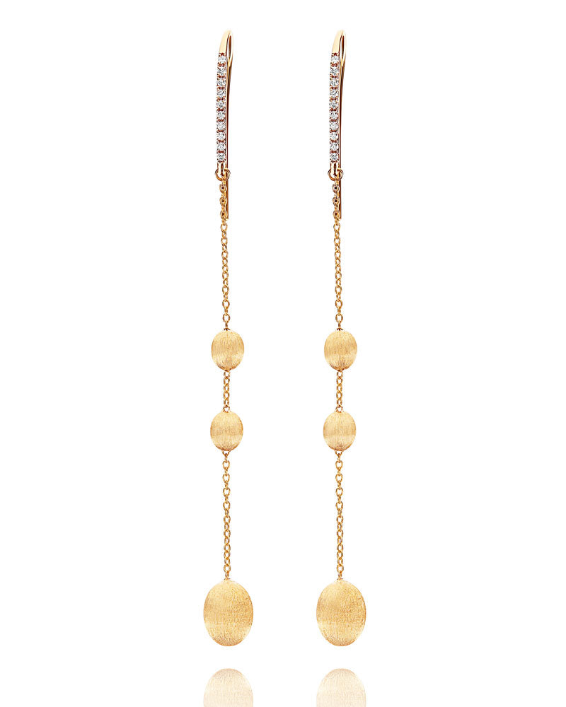Nanis 18ct Yellow Gold Drop Diamond Earrings