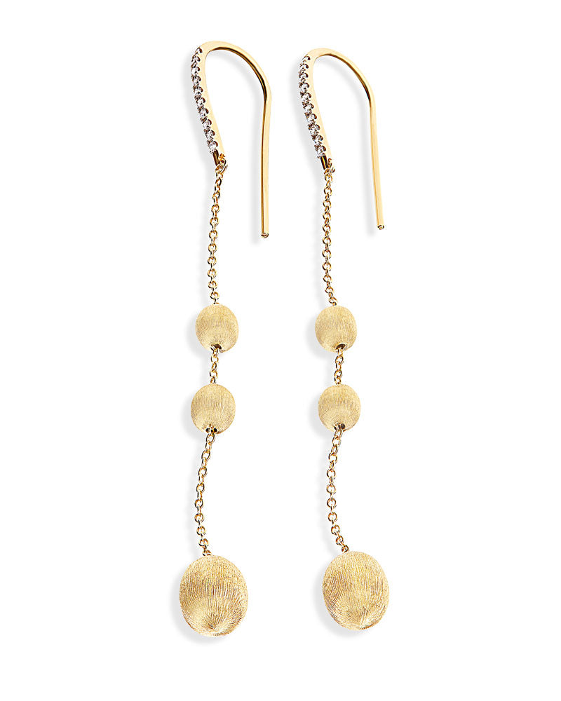 Nanis 18ct Yellow Gold Drop Diamond Earrings