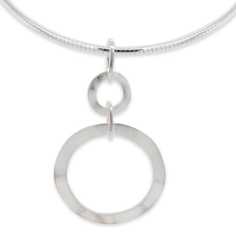 Silver Double Hooped Pendant